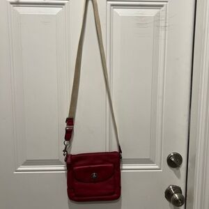 Coach Red pebbled leather Crossbody Bag
